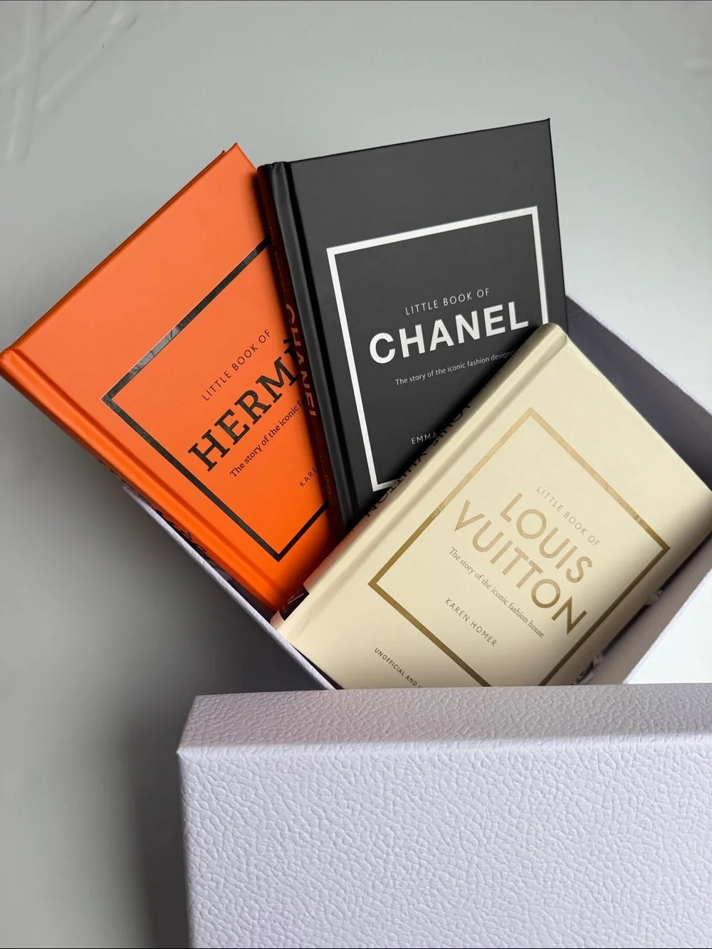 Little Book of Luxury 3-Book Set Chanel Hermès Louis Vuitton in Dior Box